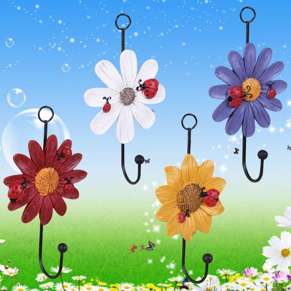 hooks & rails 4 pcs resin daisy decorative wall hangers hanging mounted key hook for home restaurant (white + red
hooks & rails 4 pcs resin daisy decorative wall hangers hanging mounted key hook for home restaurant (white + red