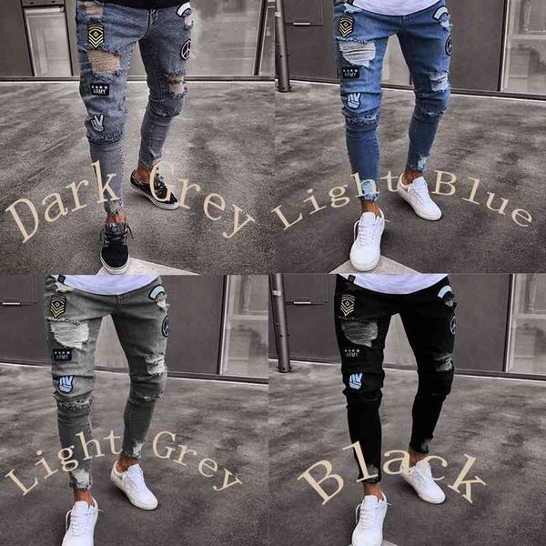 70% off outlet online hip hop men stretchy ripped skinny biker embroidery badge print jeans destroyed hole slim fit denim scratched jean, Blue
70% off outlet online hip hop men stretchy ripped skinny biker embroidery badge print jeans destroyed hole slim fit denim scratched jean, Blue