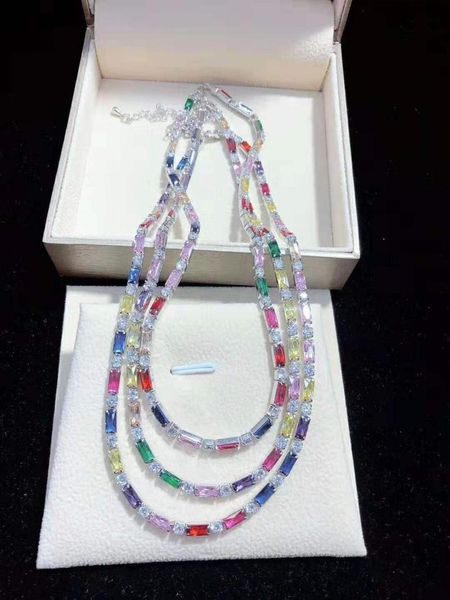 chains sell 43cm shiny colorful micro inlay zircon choker necklace fashion jewelry, Silver
chains sell 43cm shiny colorful micro inlay zircon choker necklace fashion jewelry, Silver