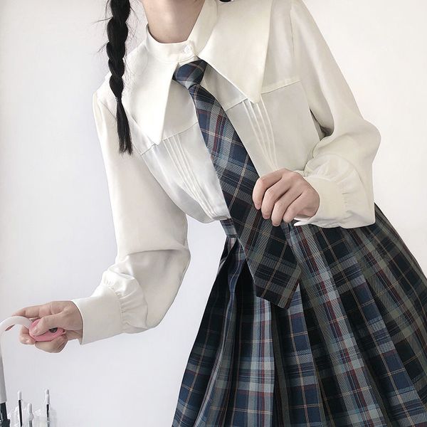 autumn women harajuku vintage blouse black white goth punk streetwear student long sleeve down collar korean fashion shirts
autumn women harajuku vintage blouse black white goth punk streetwear student long sleeve down collar korean fashion shirts