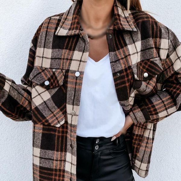 plaid women shirt autumn loose long sleeve single breasted pocket female fashion retro casual lady chemise women's blouses & shirts, White
plaid women shirt autumn loose long sleeve single breasted pocket female fashion retro casual lady chemise women's blouses & shirts, White