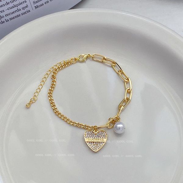 link, chain pearl diamond love stitching bracelet french personality cold wind simple ins temperament jewelry accessories female, Black
link, chain pearl diamond love stitching bracelet french personality cold wind simple ins temperament jewelry accessories female, Black