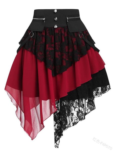 skirts curved hem lace skirt gothic punk zip pocket women high waist criss patchwork rock belt short retro for girls plus size, Black
skirts curved hem lace skirt gothic punk zip pocket women high waist criss patchwork rock belt short retro for girls plus size, Black