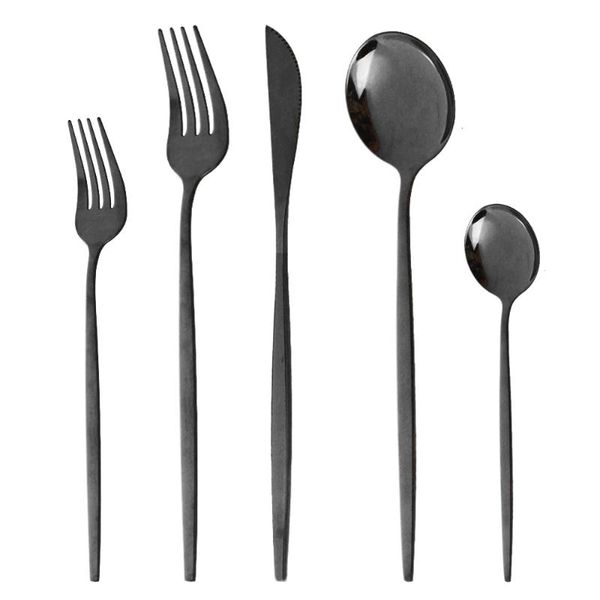 dinnerware sets mirror black cutlery set 5pcs/set stainless steel western kitchen knife fork tea coffee spoon tableware flatware
dinnerware sets mirror black cutlery set 5pcs/set stainless steel western kitchen knife fork tea coffee spoon tableware flatware
