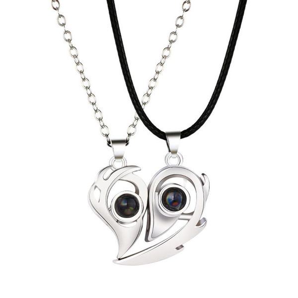 pendant necklaces 1 pair personality magnetic couple heart shape 100 languages i love you projection necklace jewelry lover gift, Silver
pendant necklaces 1 pair personality magnetic couple heart shape 100 languages i love you projection necklace jewelry lover gift, Silver