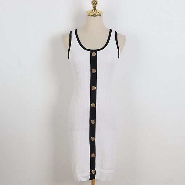 casual dresses designer dress for women o neck contrast color sleeveless knitted, Black;gray
casual dresses designer dress for women o neck contrast color sleeveless knitted, Black;gray