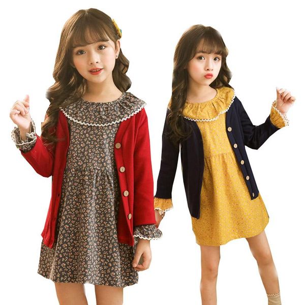 pcs/set 2021 brand girls dress clothing sets autumn floral and cardigan for teens, White
pcs/set 2021 brand girls dress clothing sets autumn floral and cardigan for teens, White
