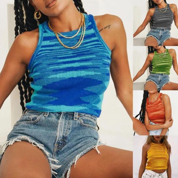 vest sleeveless o neck knitted women multicolored cropped tank for work women's tanks & camis, White
vest sleeveless o neck knitted women multicolored cropped tank for work women's tanks & camis, White