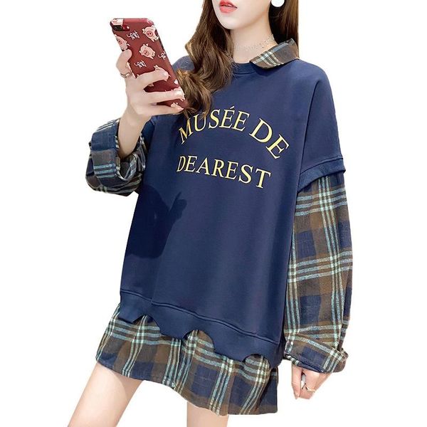 hoodies women fake two pieces pullover plaid sleeve autumn print chic loose korean style streetwear oversized women's & sweatshirts, Black
hoodies women fake two pieces pullover plaid sleeve autumn print chic loose korean style streetwear oversized women's & sweatshirts, Black