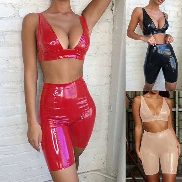 women's t-shirt & tees 2021 station four color bright leather two piece set, White
women's t-shirt & tees 2021 station four color bright leather two piece set, White