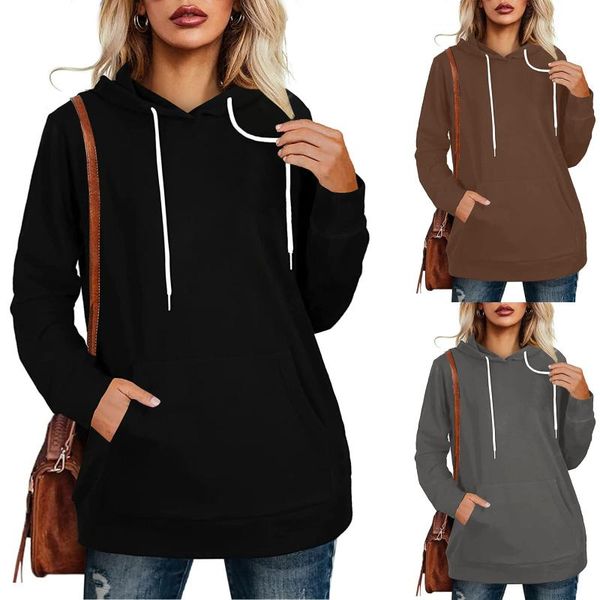 women's hoodies & sweatshirts solid oversized women clothing polyester blouses bottoming long sleeve loose pocket sweatshirt girl casu, Black
women's hoodies & sweatshirts solid oversized women clothing polyester blouses bottoming long sleeve loose pocket sweatshirt girl casu, Black