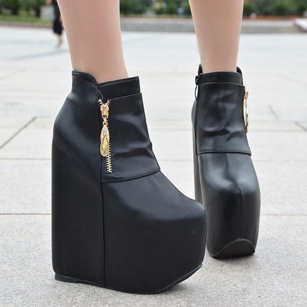boots 17cm autumn and winter european american wedges ankle ultra high heel club in the platform shoes with thick-soled, Black
boots 17cm autumn and winter european american wedges ankle ultra high heel club in the platform shoes with thick-soled, Black