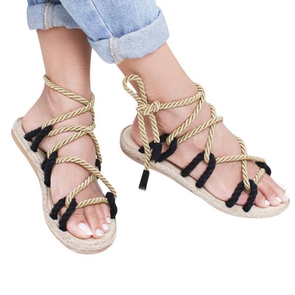 rome women summer slippers rope flat lace beach sandalias mujer 2021 open toe sandals black
rome women summer slippers rope flat lace beach sandalias mujer 2021 open toe sandals black
