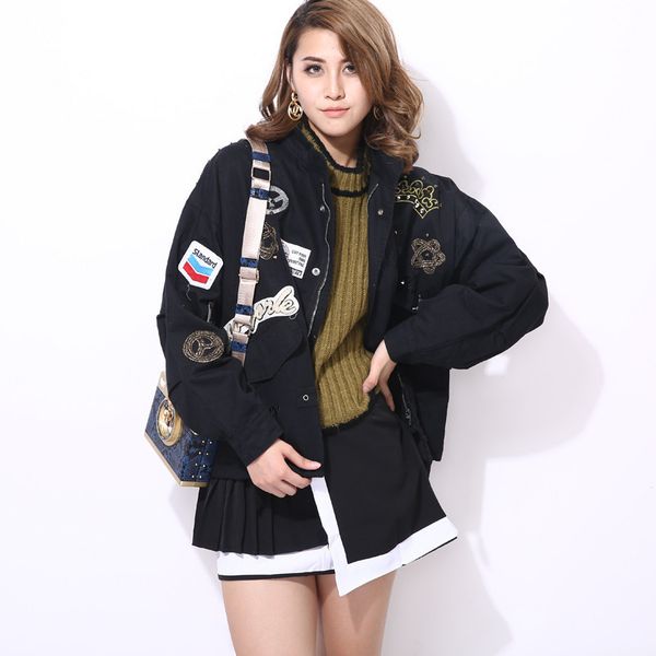 cool girly mxu loosen labels shredded rivets jeans denim blazer jacket, Black;brown
cool girly mxu loosen labels shredded rivets jeans denim blazer jacket, Black;brown