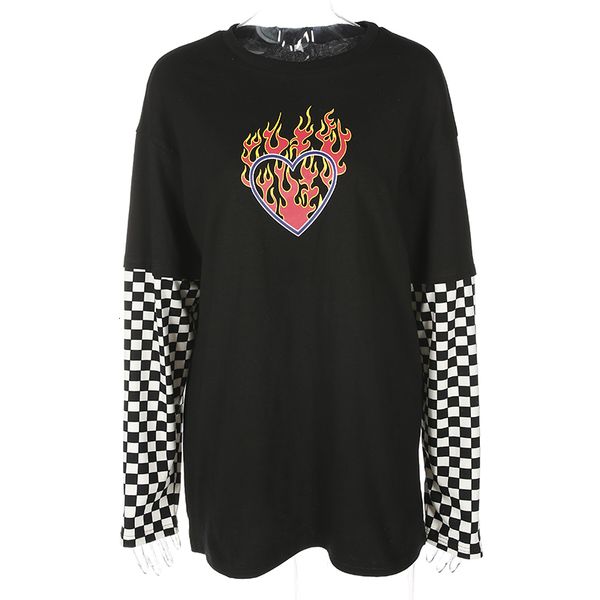 women's hoodies & sweatshirts women plaid patchwork long sleeve flaming heart print sweatshirt autumn winter black checkboard pullover
women's hoodies & sweatshirts women plaid patchwork long sleeve flaming heart print sweatshirt autumn winter black checkboard pullover