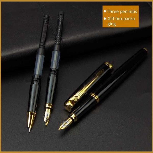 gift box set fountain pen three kinds of nibs can be changed at will business metal engraving text on pens
gift box set fountain pen three kinds of nibs can be changed at will business metal engraving text on pens