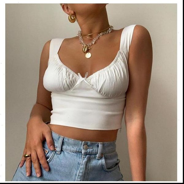 women tank white spaghetti straps low cut bow ruched camis crop summer sleeveless camisole female skinny bralette
women tank white spaghetti straps low cut bow ruched camis crop summer sleeveless camisole female skinny bralette