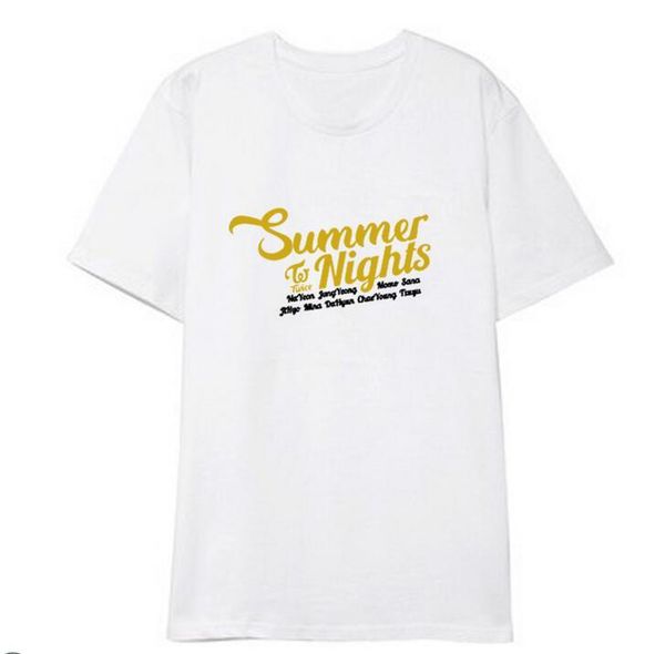 women's t-shirt summer arrival kpop twice same all member name printing t shirt 6 colors k- o neck short sleeve, White
women's t-shirt summer arrival kpop twice same all member name printing t shirt 6 colors k- o neck short sleeve, White