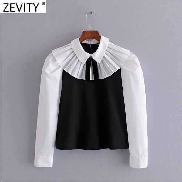 zevity women sweet bow decoration black white patchwork smock blouse office ladies pleated casual shirts chic blusas ls7418 210603
zevity women sweet bow decoration black white patchwork smock blouse office ladies pleated casual shirts chic blusas ls7418 210603
