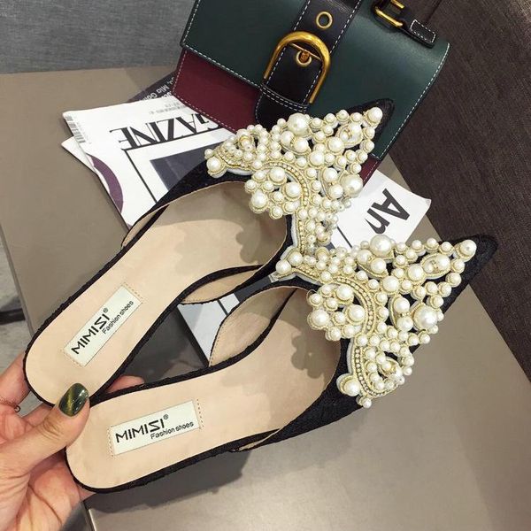 female shoes slippers flat cover toe med lace thin heels slides loafers string bead jelly flip flops 2021 pointed glitter, Black
female shoes slippers flat cover toe med lace thin heels slides loafers string bead jelly flip flops 2021 pointed glitter, Black