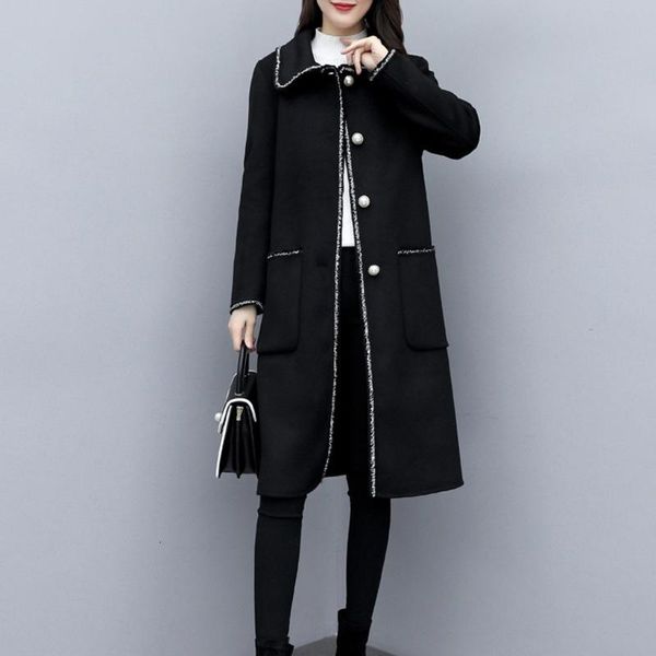 women's wool & blends women work solid vintage winter office long sleeve button woolen jacket coat drop fashion retro trend size qmtf, Black
women's wool & blends women work solid vintage winter office long sleeve button woolen jacket coat drop fashion retro trend size qmtf, Black