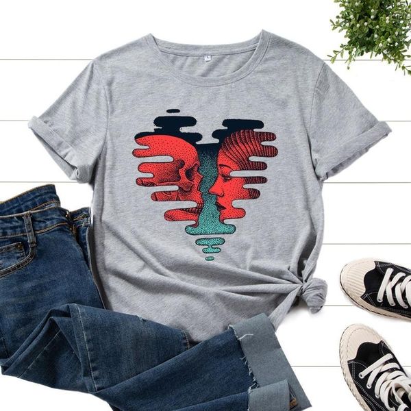 women's t-shirt women summer t-shirts cotton 100% short sleeve heart skull print fashion casual loose female graphic vintage streetwear, White
women's t-shirt women summer t-shirts cotton 100% short sleeve heart skull print fashion casual loose female graphic vintage streetwear, White