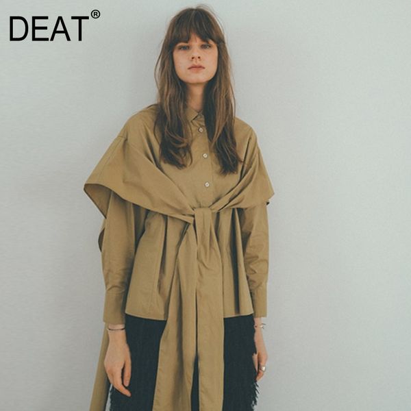 deat spring and autumn fashion women clothes turn-down collar full sleeves tassels single breasted shirt sg359 210428, White 
deat spring and autumn fashion women clothes turn-down collar full sleeves tassels single breasted shirt sg359 210428, White