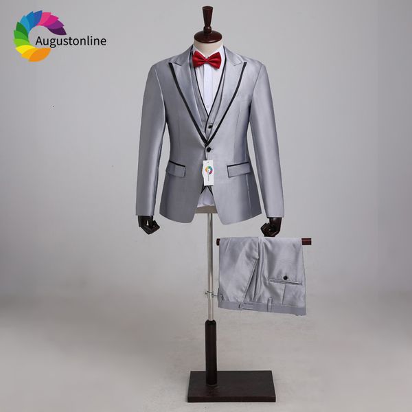 men's suits & blazers formal silver grey men wedding suit groom tuxedo 3pieces slim fit man blazer jacket pants vest prom wea, White;black
men's suits & blazers formal silver grey men wedding suit groom tuxedo 3pieces slim fit man blazer jacket pants vest prom wea, White;black
