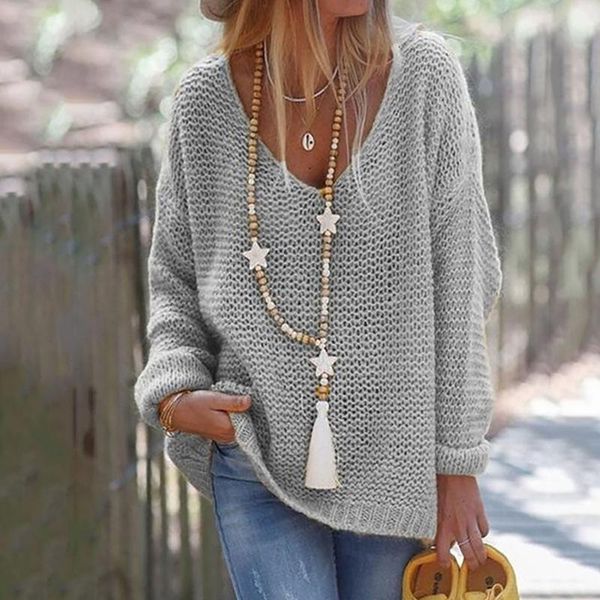 sweaters women winter solid v-neck long sleeves knitted sweater loose pullover clothes sweter damski pull femme women's, White;black
sweaters women winter solid v-neck long sleeves knitted sweater loose pullover clothes sweter damski pull femme women's, White;black