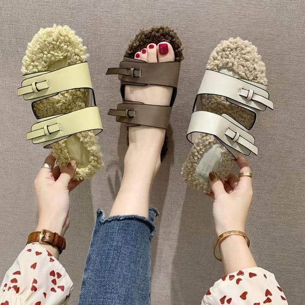 slippers 2021 fashion women slides home cotton plush outdoor fur flat shoes leather zapatos de mujer, Black
slippers 2021 fashion women slides home cotton plush outdoor fur flat shoes leather zapatos de mujer, Black