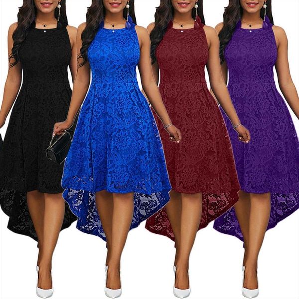 plus size solid color womens dresses sleeveless evening party lace irregular hem midi femme, Black;gray
plus size solid color womens dresses sleeveless evening party lace irregular hem midi femme, Black;gray