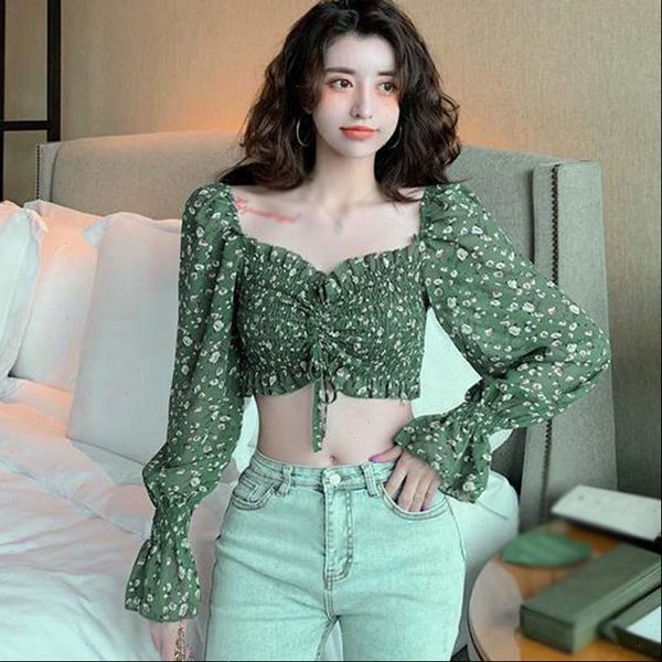 fashion square collar women blouses sweet pleated floral print short chiffon shirt, White
fashion square collar women blouses sweet pleated floral print short chiffon shirt, White