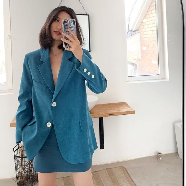 autumn england style long casual chic french blazer 2021 fashion business suits uniform loose solid color women women's & blazers, White;black
autumn england style long casual chic french blazer 2021 fashion business suits uniform loose solid color women women's & blazers, White;black