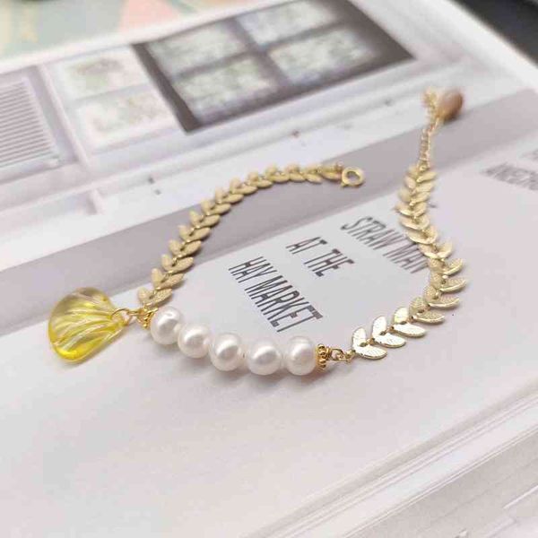 bangle bracelets 6-7mm freshwater pearl + honey wax small shell wheat ear simple forest department versatile, Golden;silver
bangle bracelets 6-7mm freshwater pearl + honey wax small shell wheat ear simple forest department versatile, Golden;silver