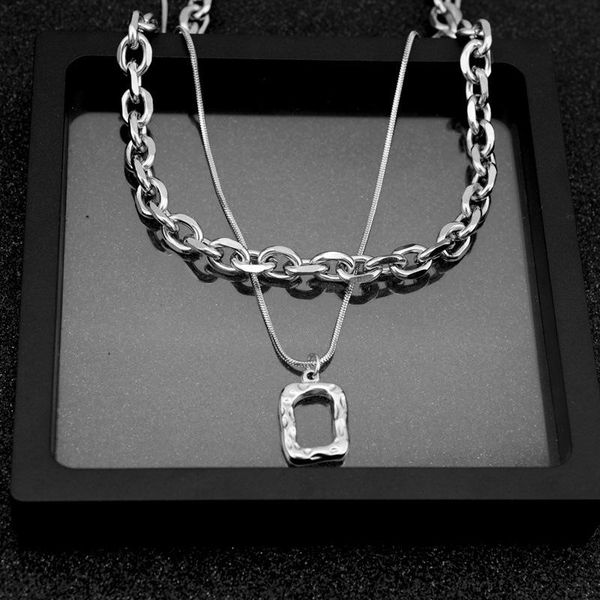 chains fashion necklaces 2021small box pendant necklace, thick frame chain with two layers of clavicle chainkorean, Silver
chains fashion necklaces 2021small box pendant necklace, thick frame chain with two layers of clavicle chainkorean, Silver
