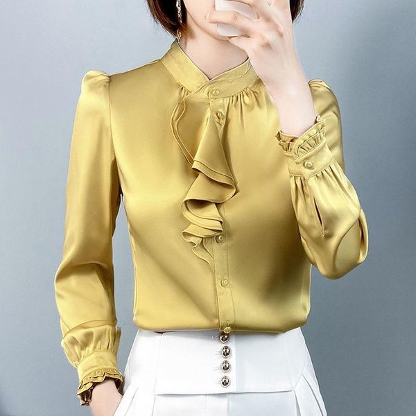 women's blouses & shirts tunic women satin 2021 fashion plus size elegant ol bow tie office shirt casual silk blusas, White
women's blouses & shirts tunic women satin 2021 fashion plus size elegant ol bow tie office shirt casual silk blusas, White