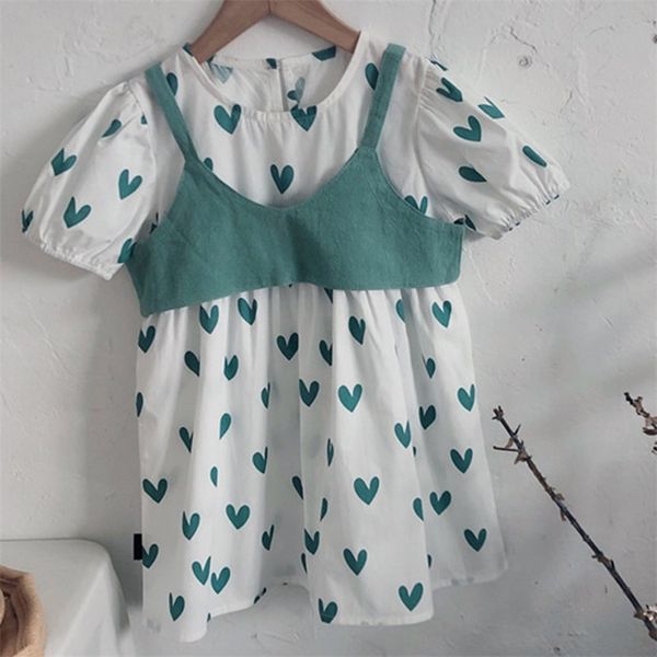 summer light dresses two-piece heart-shaped print dress for girls kids clothes ggirls clothing sets children 210528, White
summer light dresses two-piece heart-shaped print dress for girls kids clothes ggirls clothing sets children 210528, White