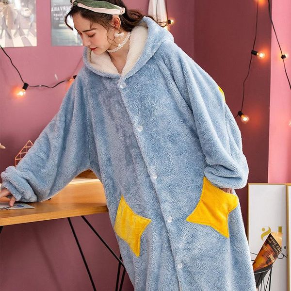 women's sleepwear autumn winter long flannel nightgown women thick warm velvet bathrobe hooded night robe home clothes negligee, Black;red
women's sleepwear autumn winter long flannel nightgown women thick warm velvet bathrobe hooded night robe home clothes negligee, Black;red