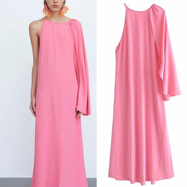 casual dresses female o neck solid color asymmetric cloak midi dress chic backless, Black;gray
casual dresses female o neck solid color asymmetric cloak midi dress chic backless, Black;gray