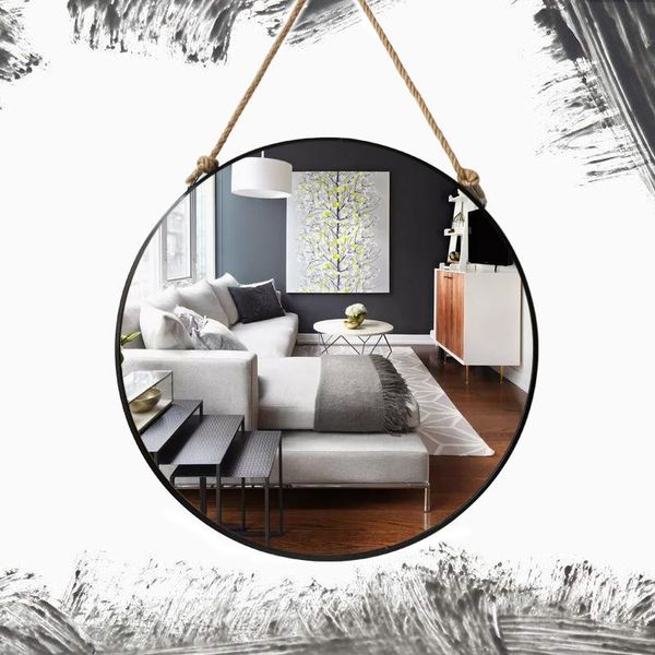 retro metal wall hanging mirror with rope round decorative bathroom mirrors creative makeup shaving iron large 50cm
retro metal wall hanging mirror with rope round decorative bathroom mirrors creative makeup shaving iron large 50cm