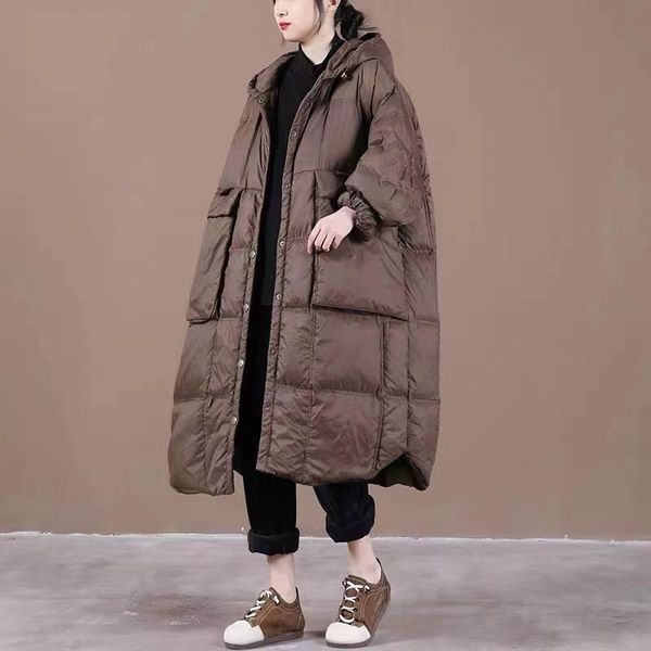 women's down & parkas retro dark oversized long duck jacket vintage casual womens hooded single-breasted loose outerwear with pockets, Black
women's down & parkas retro dark oversized long duck jacket vintage casual womens hooded single-breasted loose outerwear with pockets, Black