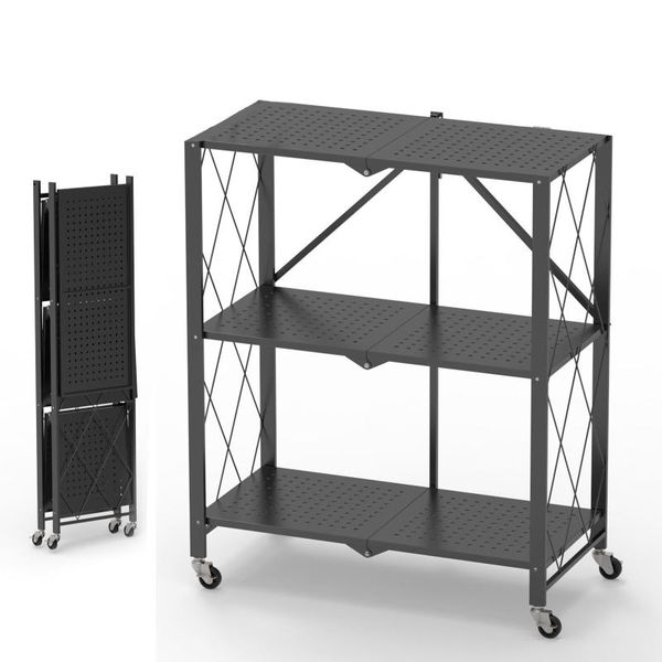 hooks & rails 3 tier folding storage organizer rack movable kitchen bathroom drawer shelf metal rolling trolley cart save space holder
hooks & rails 3 tier folding storage organizer rack movable kitchen bathroom drawer shelf metal rolling trolley cart save space holder