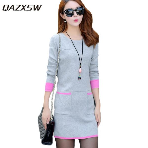 casual dresses qazxsw spring autumn women solid knitted sweater dress full sleeve pockets mini o-neck empire vestido yx194, Black;gray
casual dresses qazxsw spring autumn women solid knitted sweater dress full sleeve pockets mini o-neck empire vestido yx194, Black;gray