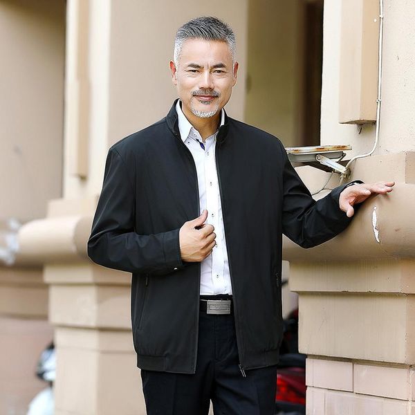 middle aged and old men's coat spring autumn casual jacket father's clothes mens solid color jackets, Black;brown
middle aged and old men's coat spring autumn casual jacket father's clothes mens solid color jackets, Black;brown