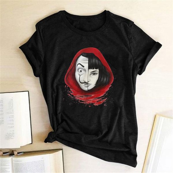 house of paper la women t shirts casa polyester de papel money heist tees tv series summer fashion graphic tee, White
house of paper la women t shirts casa polyester de papel money heist tees tv series summer fashion graphic tee, White