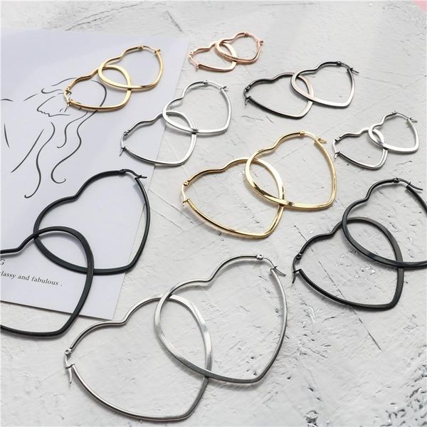 hoop & huggie fashion heart stainless steel big earrings for women 30 to 60mm statement simple party girl gift jewelry, Golden;silver
hoop & huggie fashion heart stainless steel big earrings for women 30 to 60mm statement simple party girl gift jewelry, Golden;silver