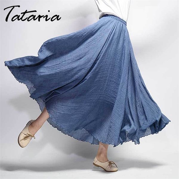 tataria cotton linen skirt woman high waisted pleated a-line women vintage elastic waist solid color ankle length 210514, Black
tataria cotton linen skirt woman high waisted pleated a-line women vintage elastic waist solid color ankle length 210514, Black