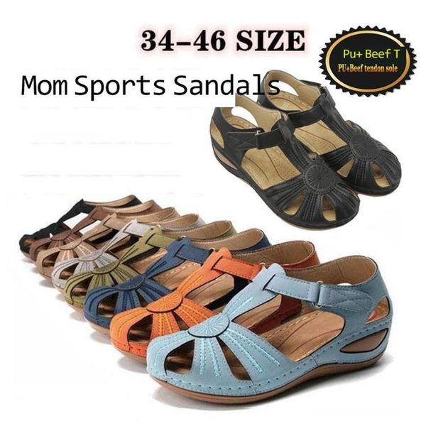 sandals summer women leather baotou hook loop shoes outdoor comfortable casual sports mid-heel wedges lady slippers, Black
sandals summer women leather baotou hook loop shoes outdoor comfortable casual sports mid-heel wedges lady slippers, Black