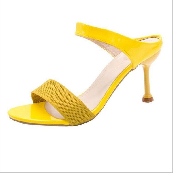 slippers spring ladies high heel sandals women wear banquet fashion fine shoes, Black