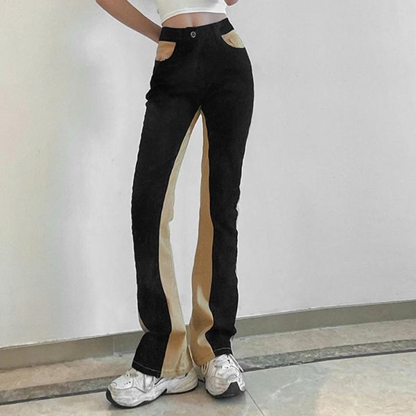 patchwork high waist cotton casual flared jeans women 2021 spring spliced panelled denim trousers office lady pants women's, Blue
patchwork high waist cotton casual flared jeans women 2021 spring spliced panelled denim trousers office lady pants women's, Blue